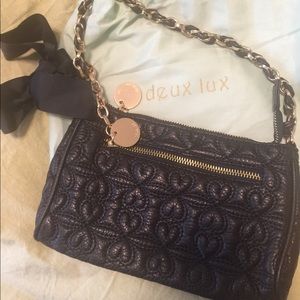 Deux Lux wristlet evening bag black